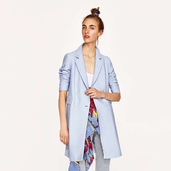 Zara Jackets & Blazers - 🔥SOLD 🔥Zara Blue Double Breasted Spring Jacket